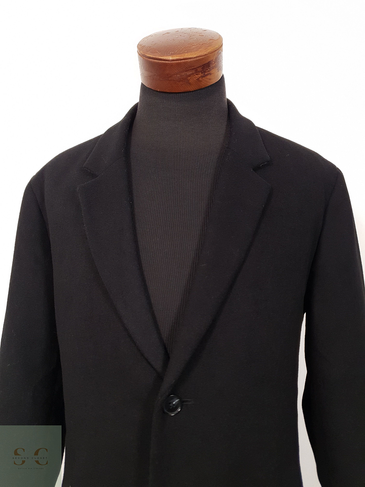 Abrigo Hombre Jack & Jones mezcla lana Negro Talla L 3