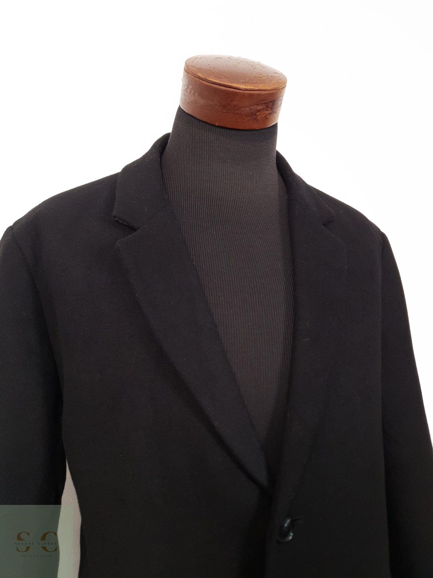 Abrigo Hombre Jack & Jones mezcla lana Negro Talla L 5