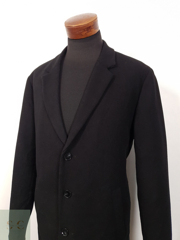 Abrigo Hombre Jack & Jones mezcla lana Negro Talla L 6