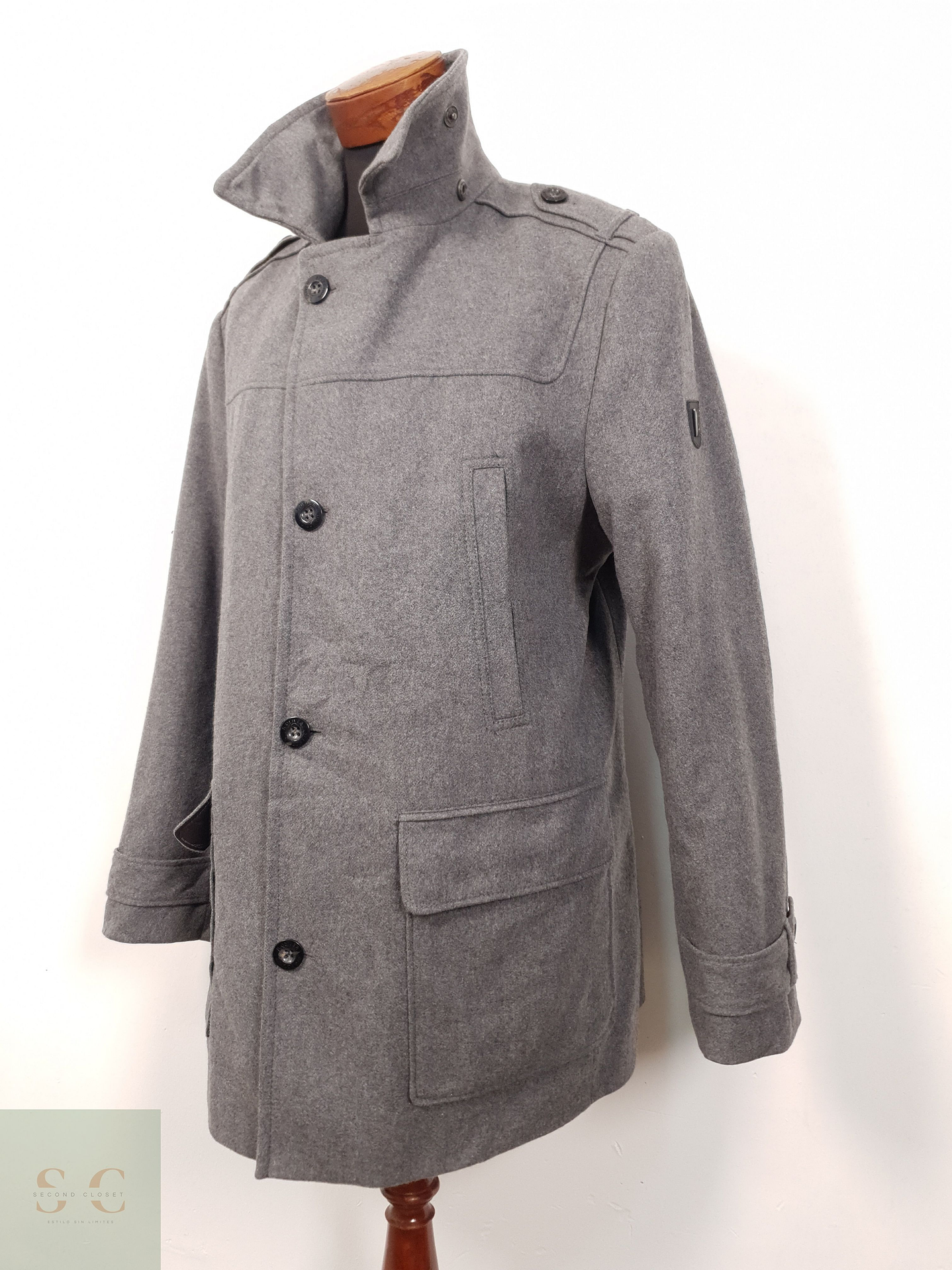 Abrigo Hombre St Oliver 70 lana Gris Talla XL 1