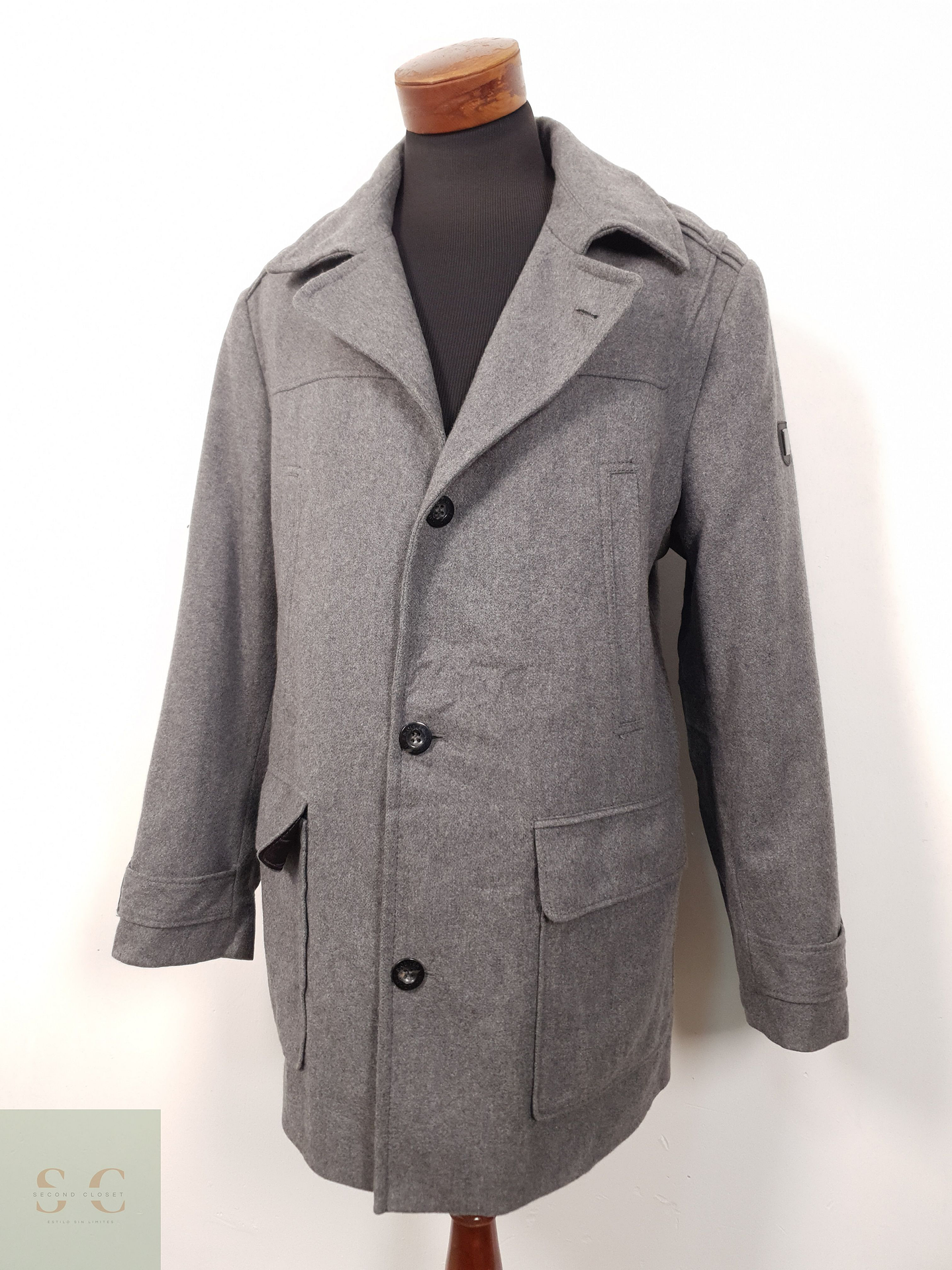 Abrigo Hombre St Oliver 70 lana Gris Talla XL 3