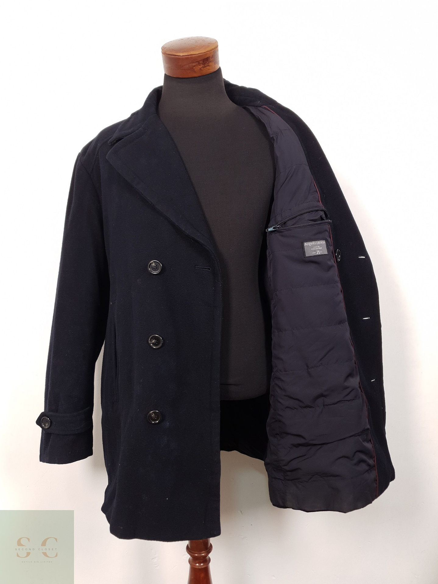 Abrigo Hombre Vintage lana Marinero azul Talla XXL 3