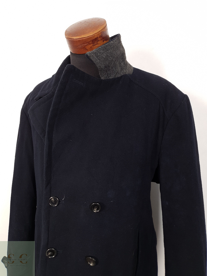 Abrigo Hombre Vintage lana Marinero azul Talla XXL 4
