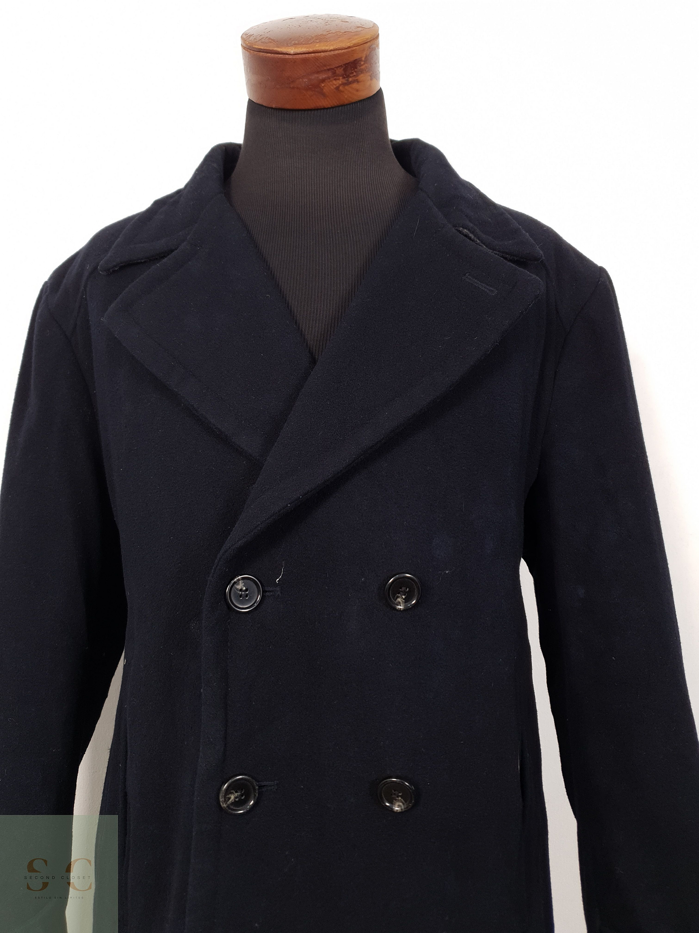 Abrigo Hombre Vintage lana Marinero azul Talla XXL 5