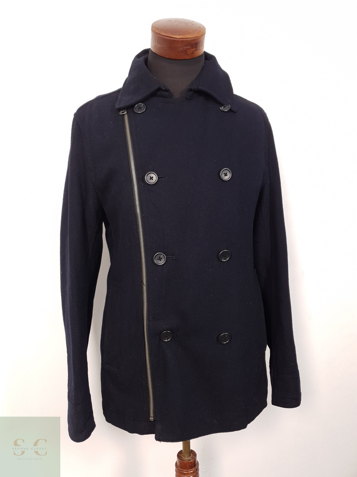 Abrigo Hombre Icca lana Marinero azul Talla M 1