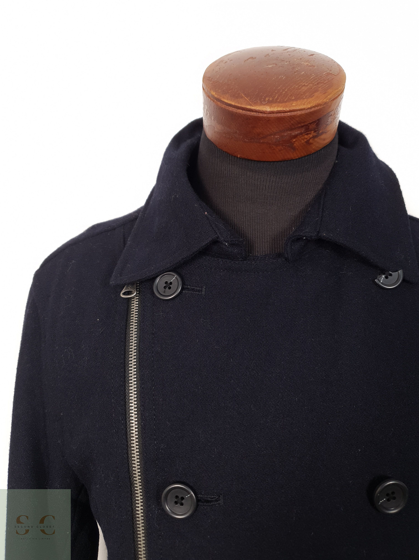 Abrigo Hombre Icca lana Marinero azul Talla M 3