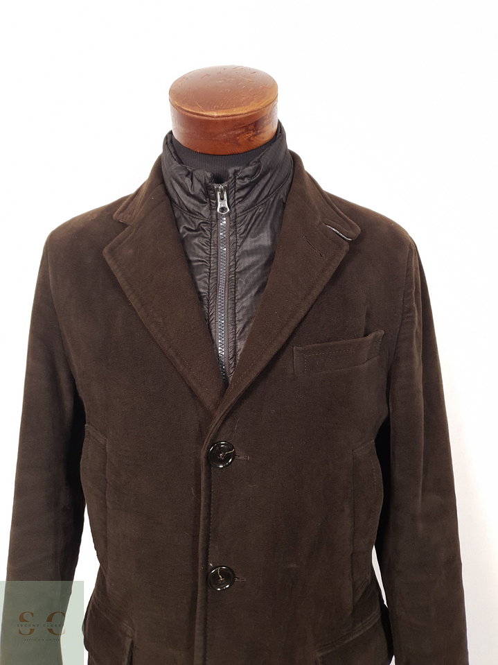 Abrigo Hombre Vintage algodon Cafe Talla SM 3