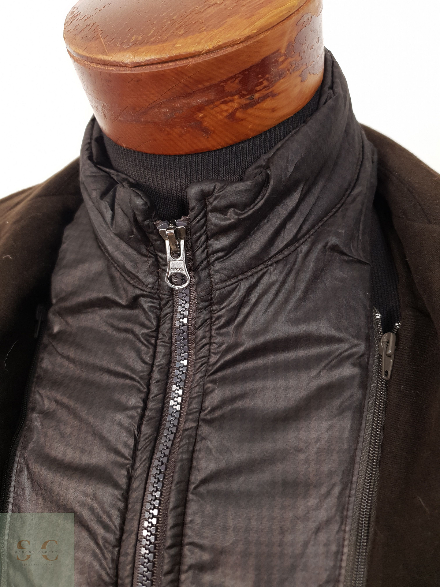 Abrigo Hombre Vintage algodon Cafe Talla SM 5