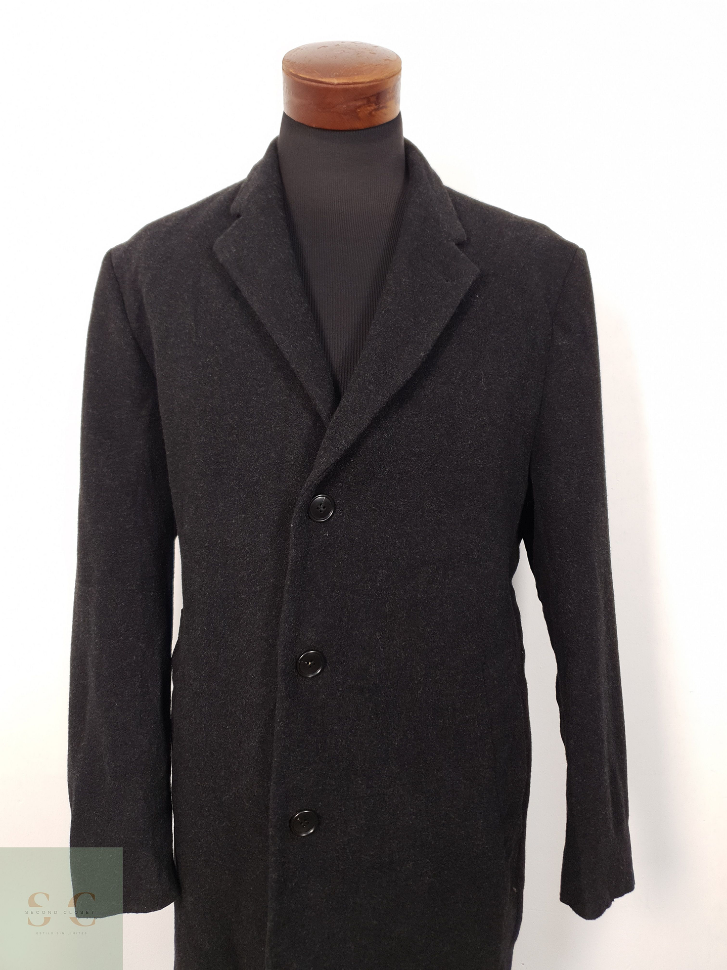 Abrigo Hombre J Philips lana cashmere Plomo Talla XL 2