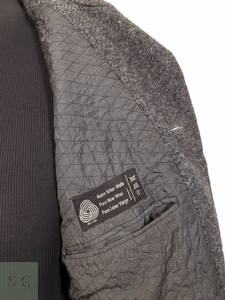 Abrigo Hombre Harris Tweed lana Plomo vintage Talla XL 10