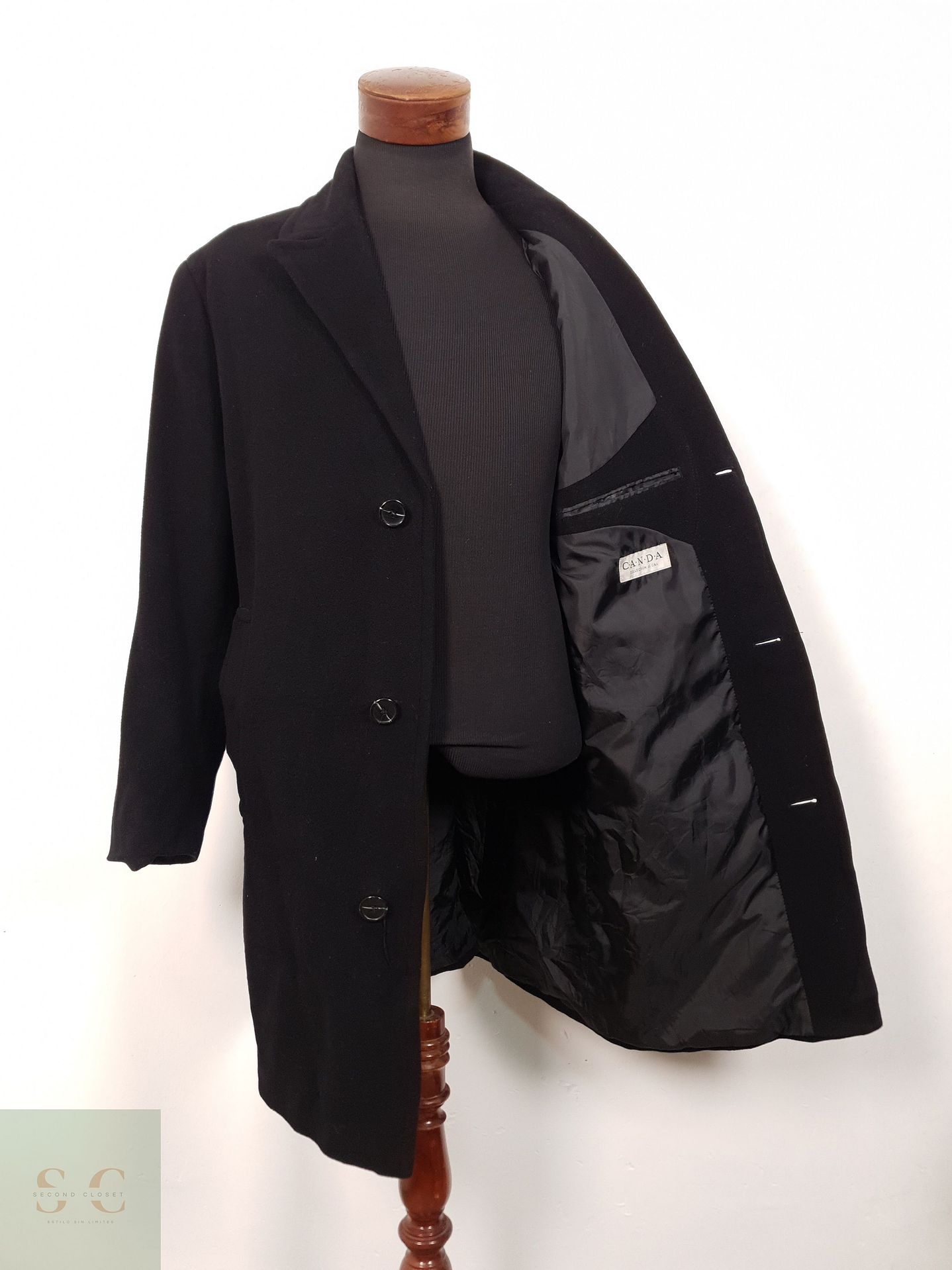 Abrigo Hombre Canda 80 lana Negro Talla LXL 1