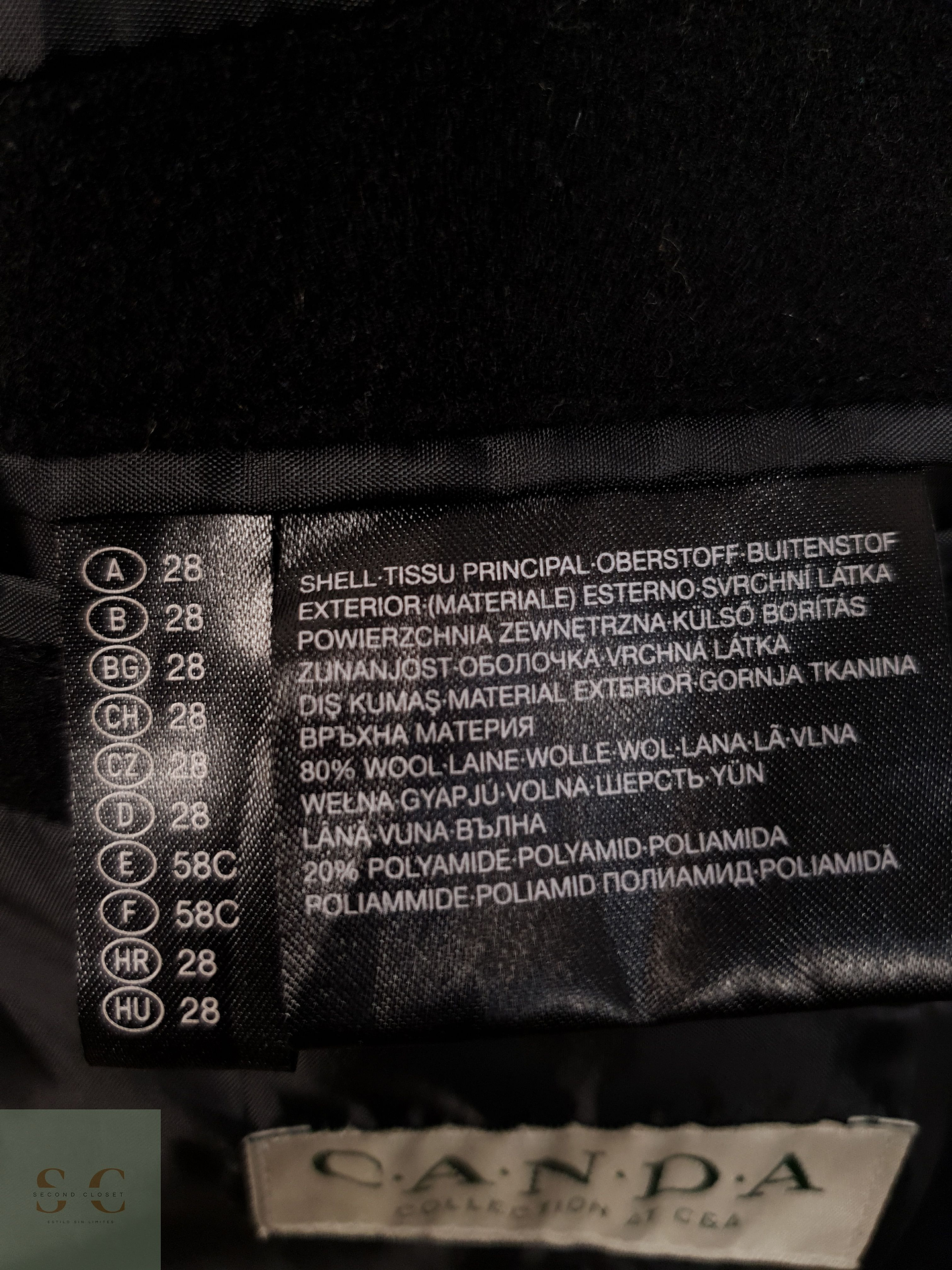 Abrigo Hombre Canda 80 lana Negro Talla LXL 5