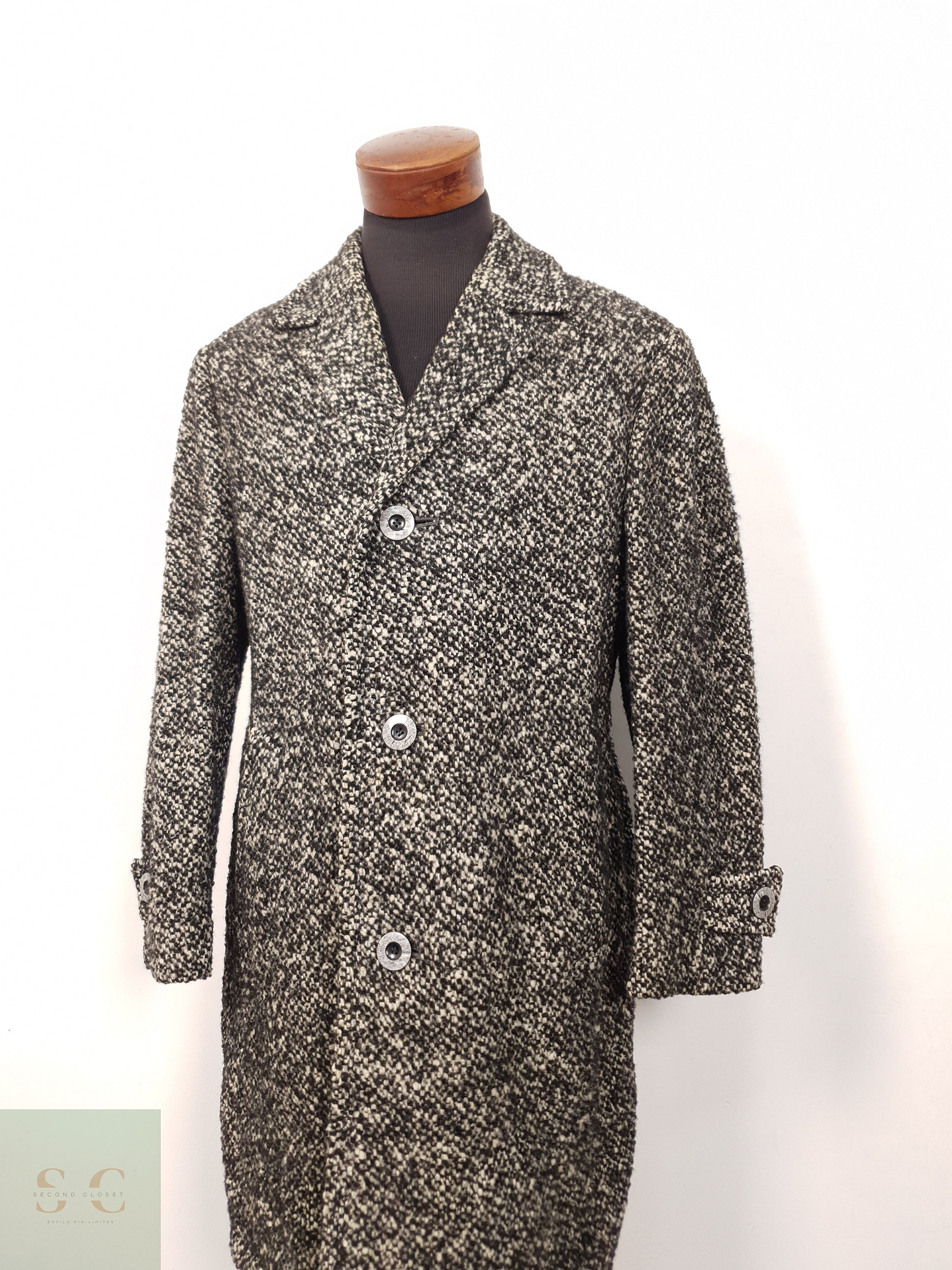 Abrigo Hombre Funk lana virgen mohair Talla M 3