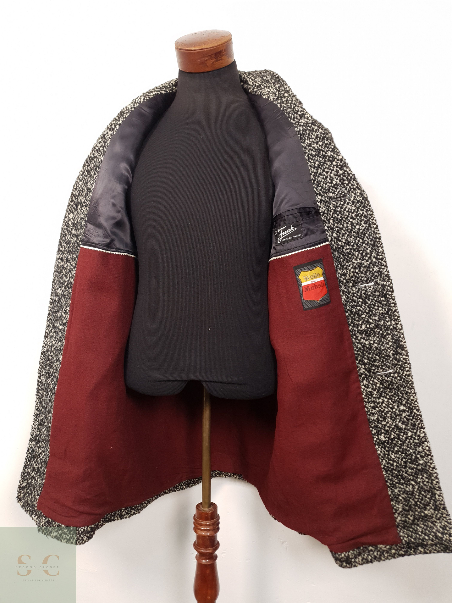 Abrigo Hombre Funk lana virgen mohair Talla M 6