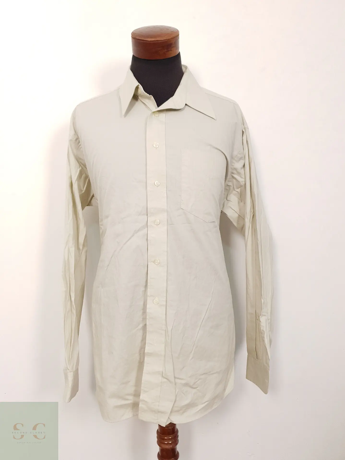 Camisa Hombre Canda Beige Liso Talla XXL 1