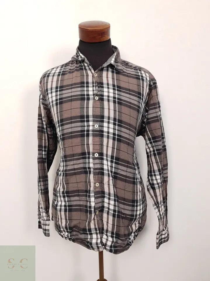 Camisa Hombre Straightup Gris Cuadros Talla XL 1