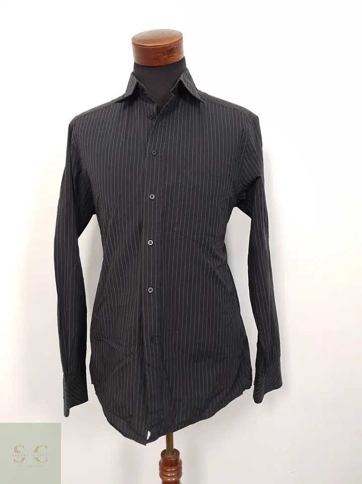 Camisa Hombre Conwell Negro Naranjo Rayas Talla L 1
