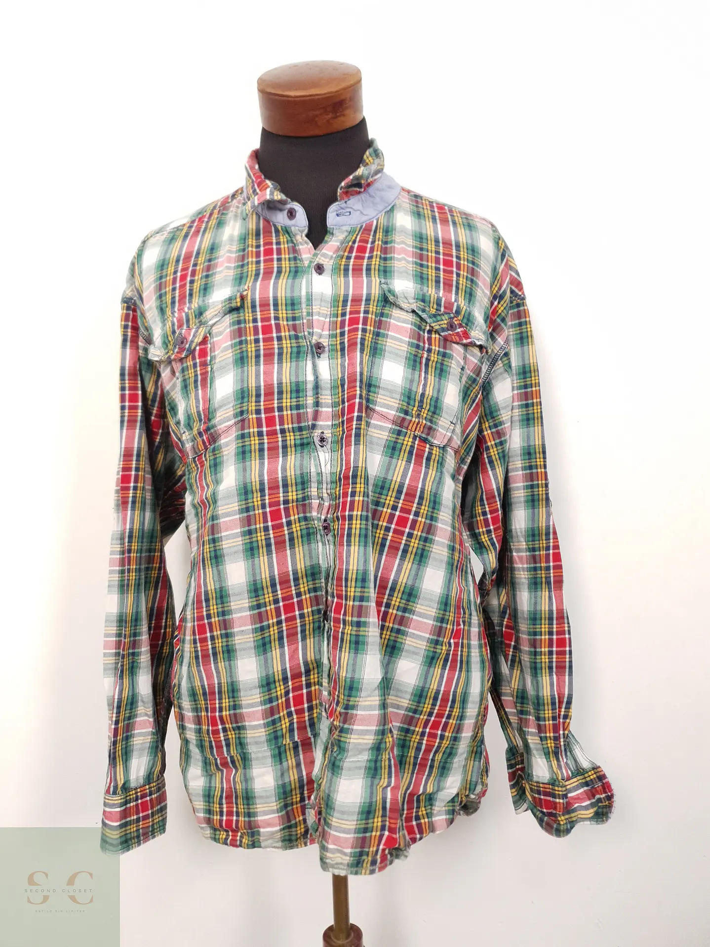 Camisa Hombre Greystone Verde Rojo Blanco Cuadros Talla XXXL 1