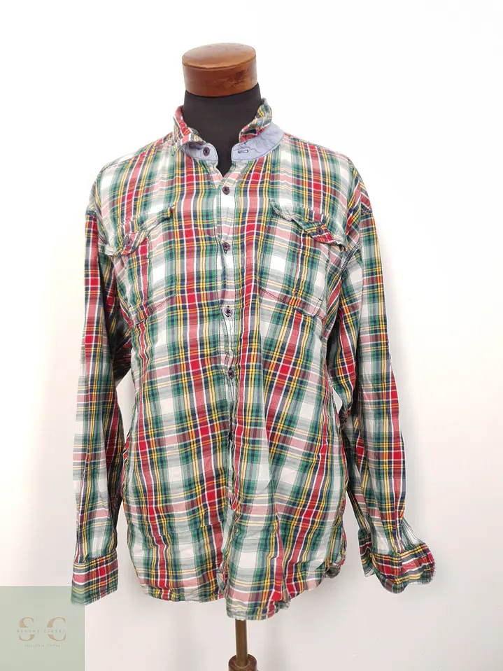 Camisa Hombre Greystone Verde Rojo Blanco Cuadros Talla XXXL 1
