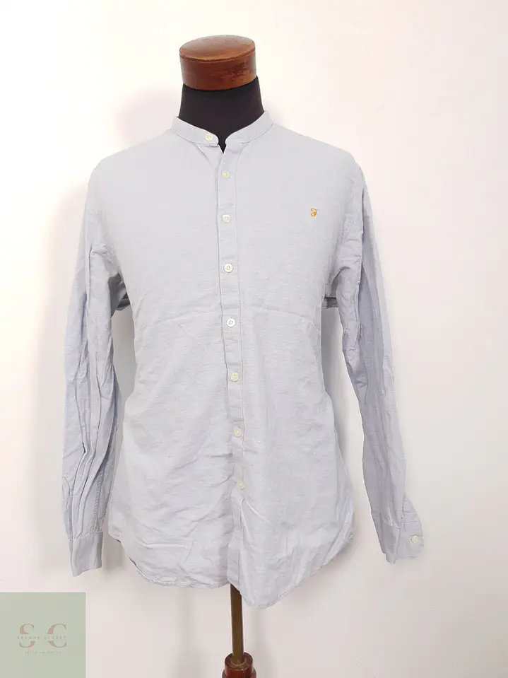 Camisa Hombre Farah Gris Liso Talla XXL 1