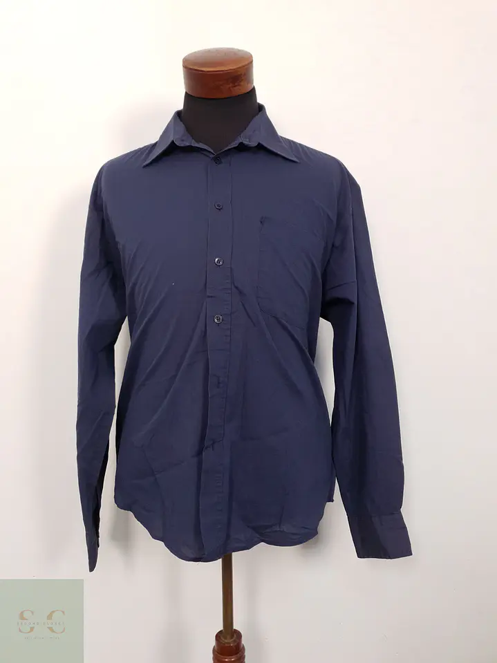 Camisa Hombre Mative Azul Liso Talla L 1