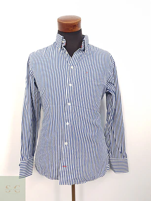Camisa Hombre Tommy Hilfiger Azul Rayas Talla M