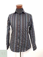 Camisa Hombre H&M Negro Café Azul Rayas Talla M - Miniatura 1
