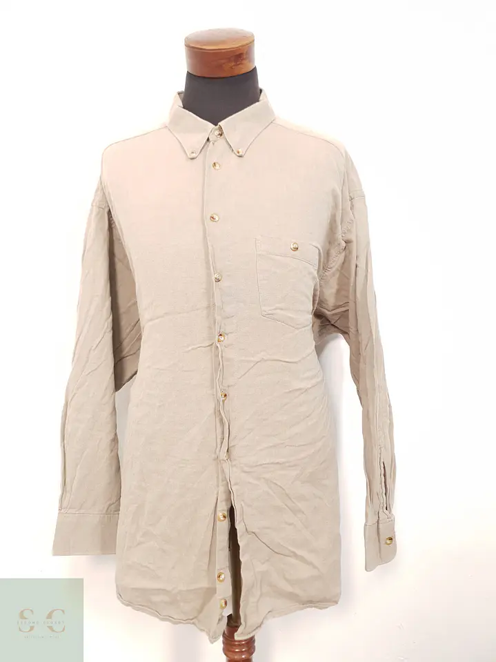 Camisa Hombre Casamoda Beige Liso Talla 6XL 1