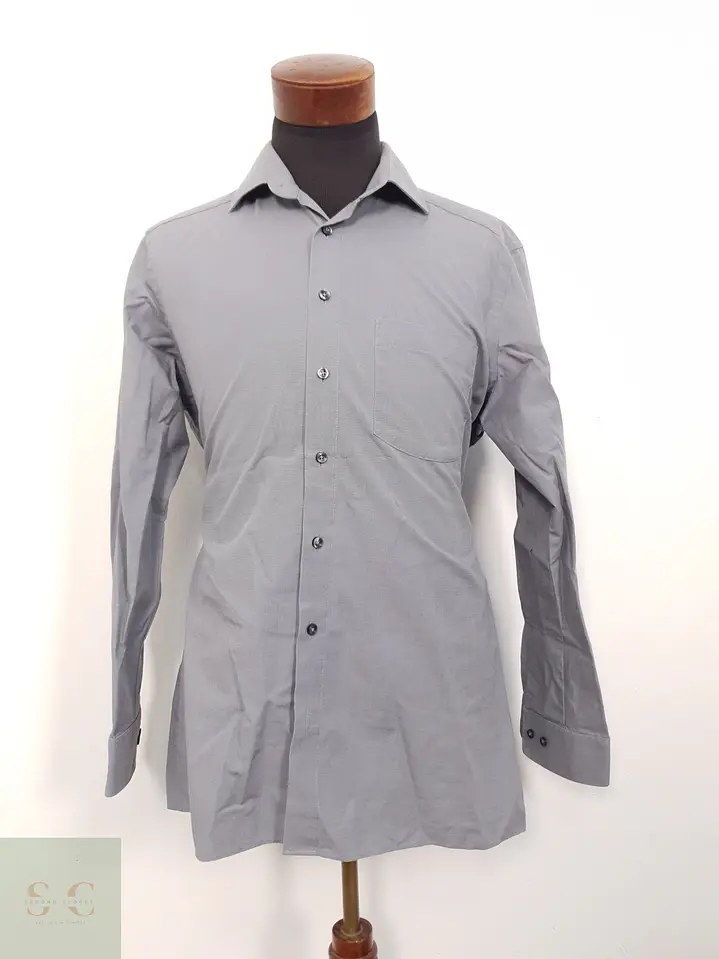 Camisa Hombre Royal Class Gris Liso Talla L 1