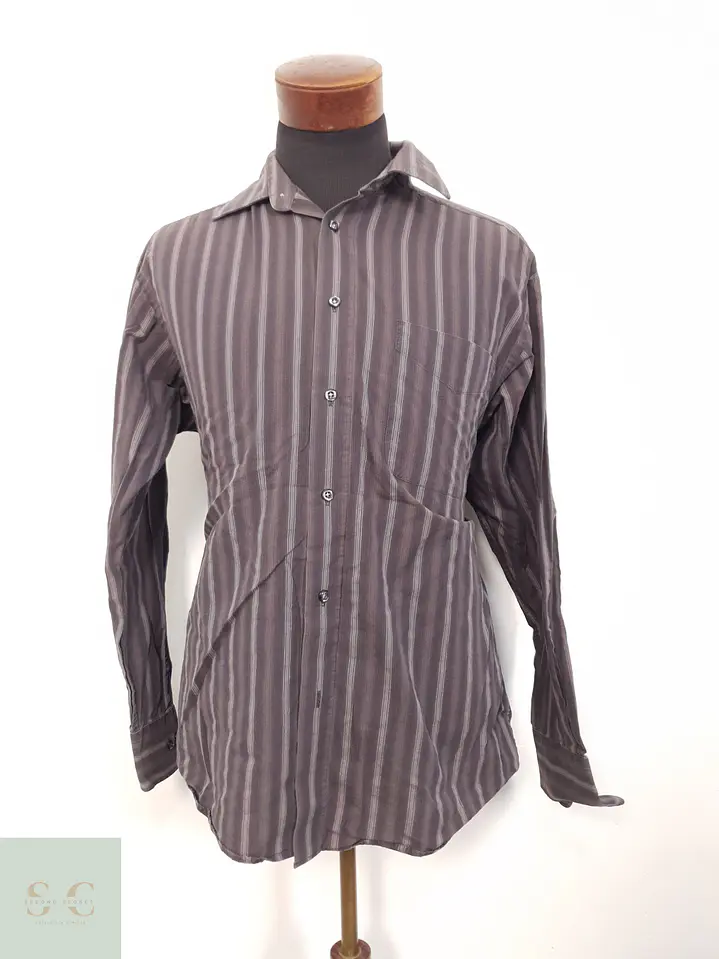 Camisa Hombre TCM Negro Gris Rayas Talla L 1