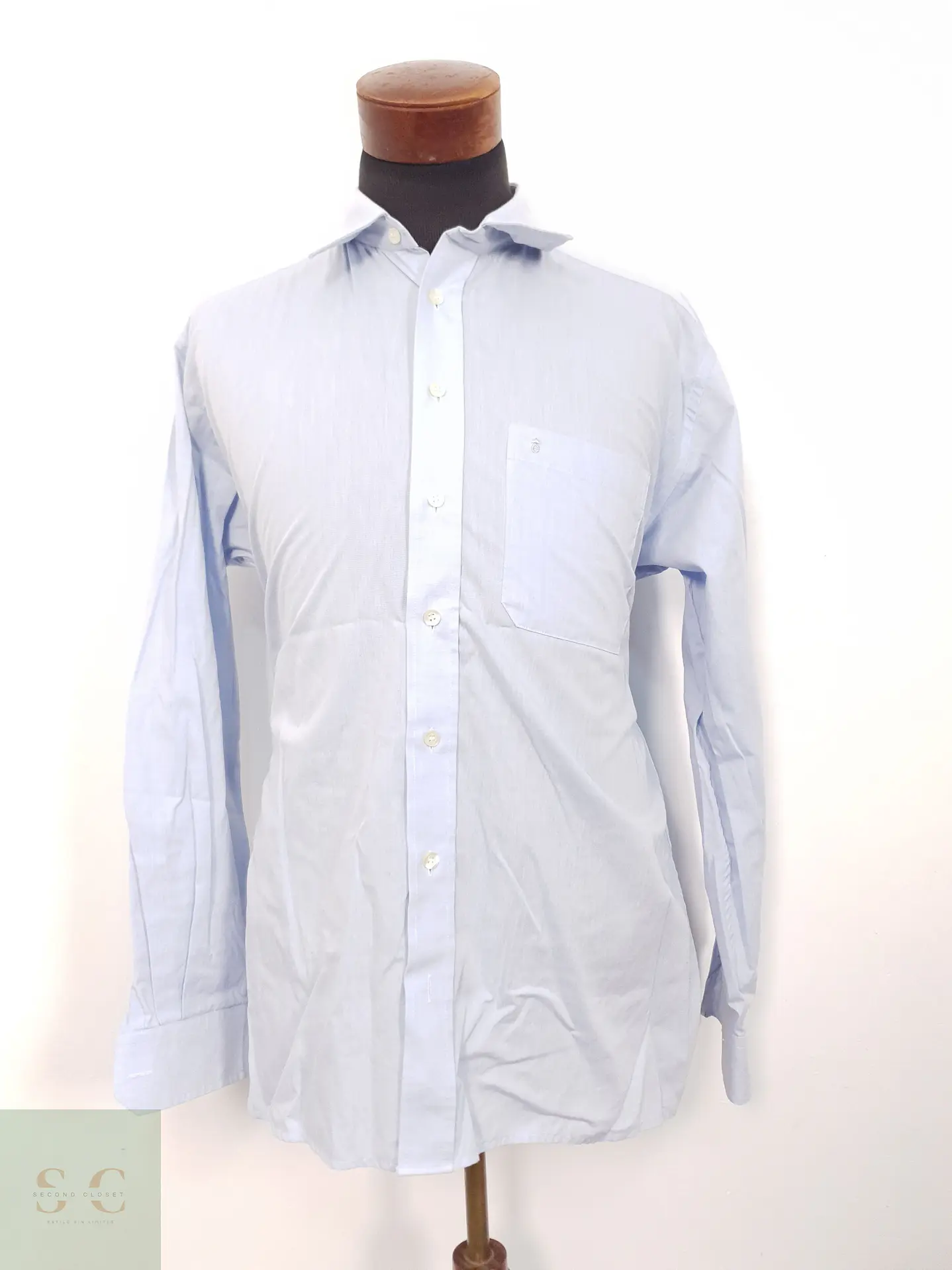 Camisa Hombre Eterna Celeste Liso Vestir Talla L 1