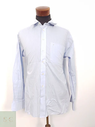 Camisa Hombre Eterna Celeste Liso Vestir Talla L