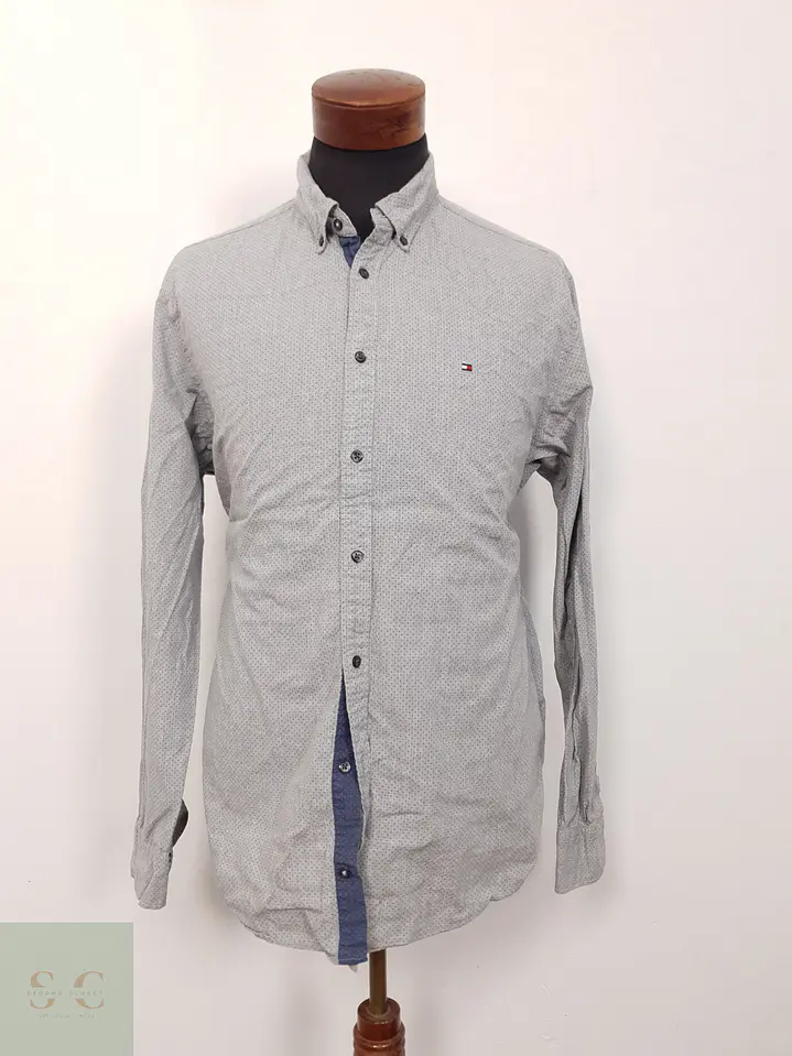 Camisa Hombre Tommy Hilfiger Gris Lunares Talla XL 1