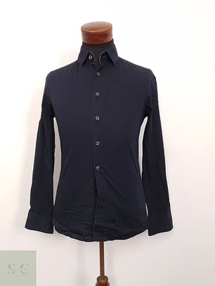 Camisa Hombre Olymp Negro Liso Talla S