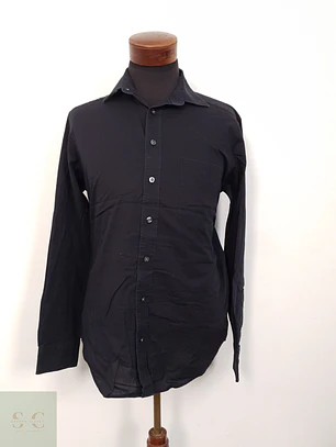 Camisa Hombre Canda Negro Liso Talla M