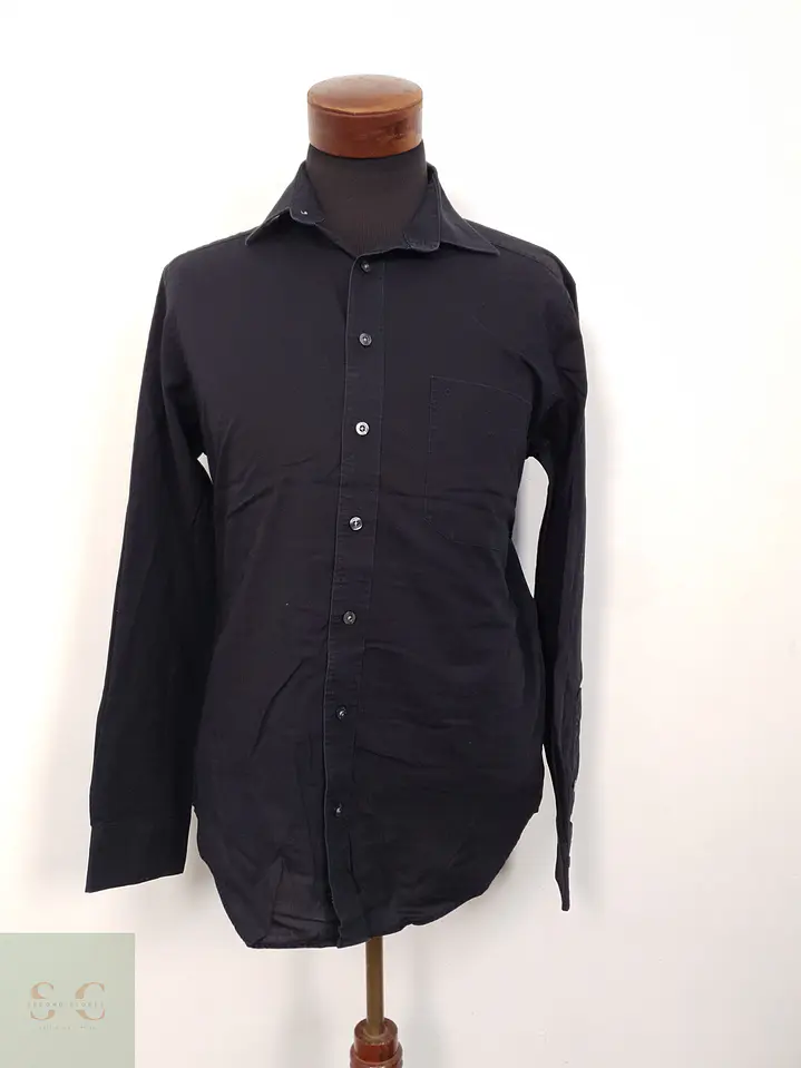 Camisa Hombre Canda Negro Liso Talla M 1