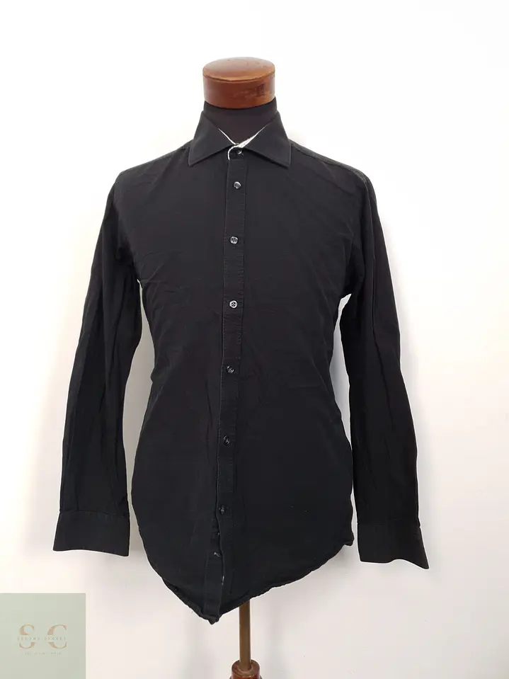 Camisa Hombre Luciano Negro Liso Talla L 1