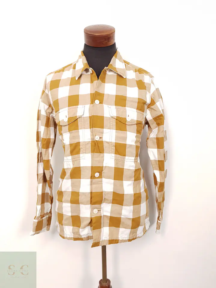 Camisa Hombre Hugo Boss Café Blanco Cuadros Talla M 1