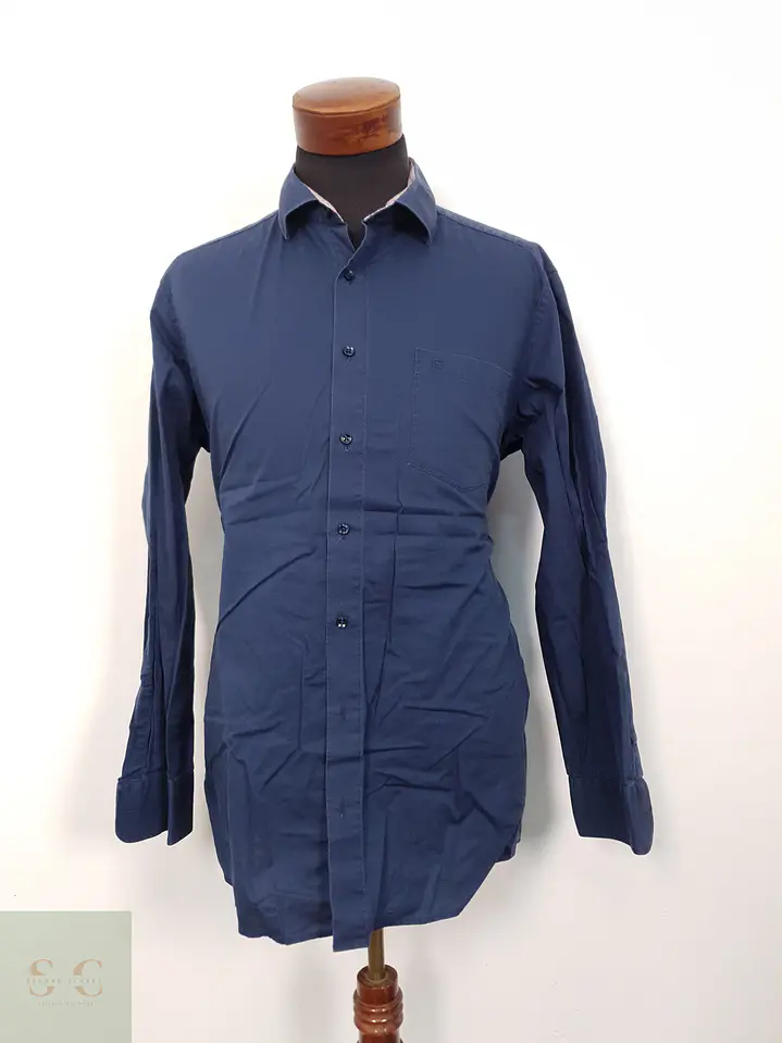 Camisa Hombre Casamoda Azul Liso Talla XL 1