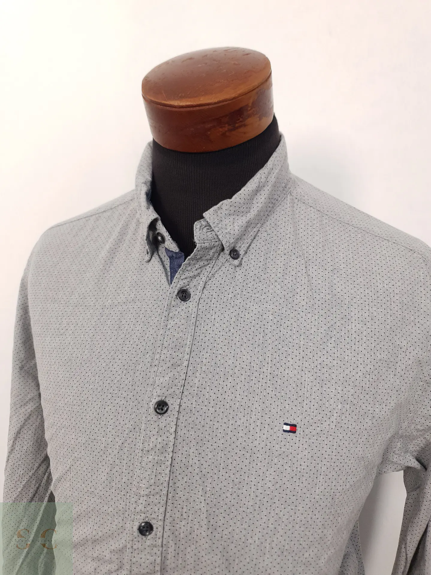 Camisa Hombre Tommy Hilfiger Gris Lunares Talla XL 2