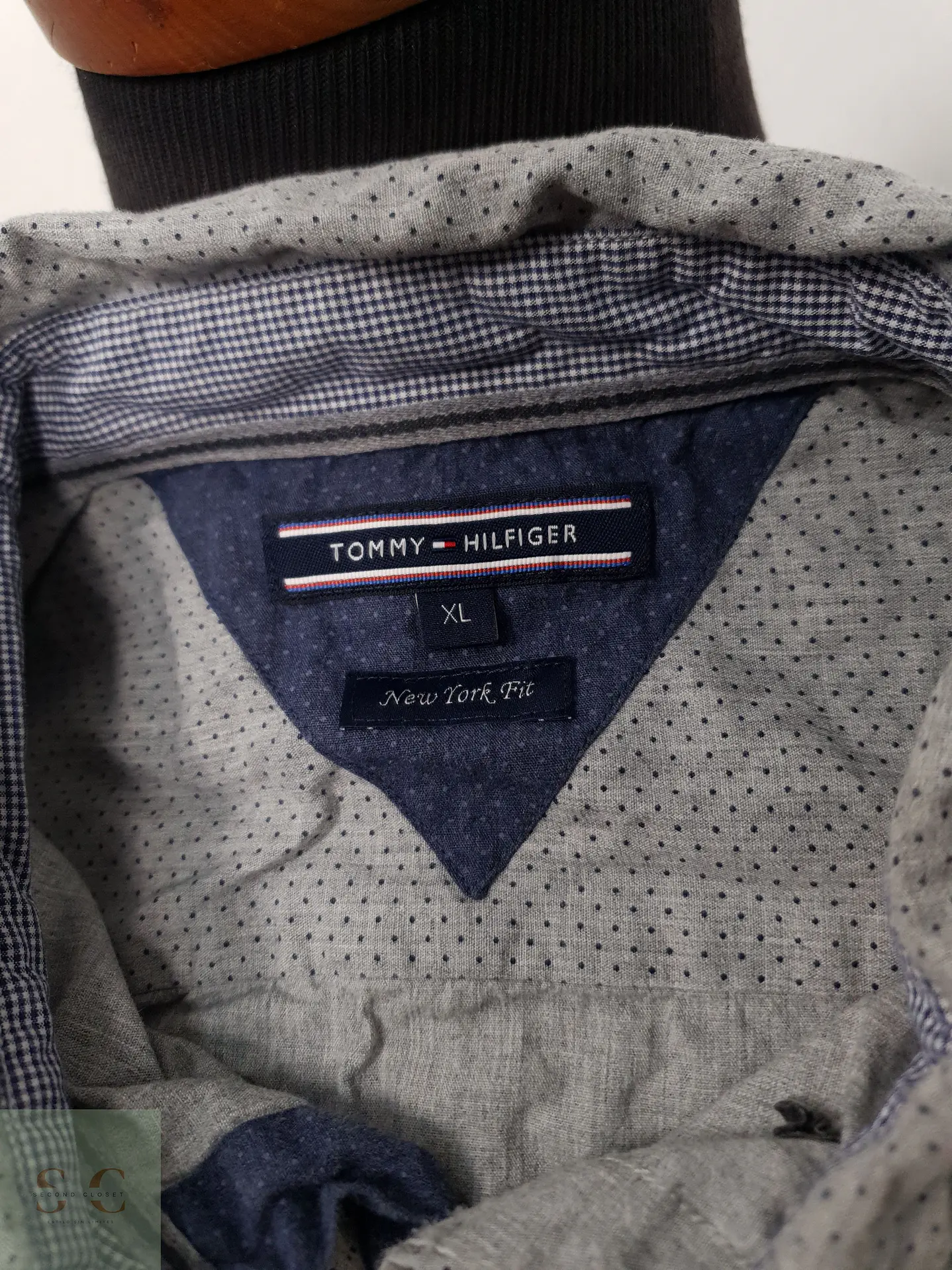 Camisa Hombre Tommy Hilfiger Gris Lunares Talla XL 3