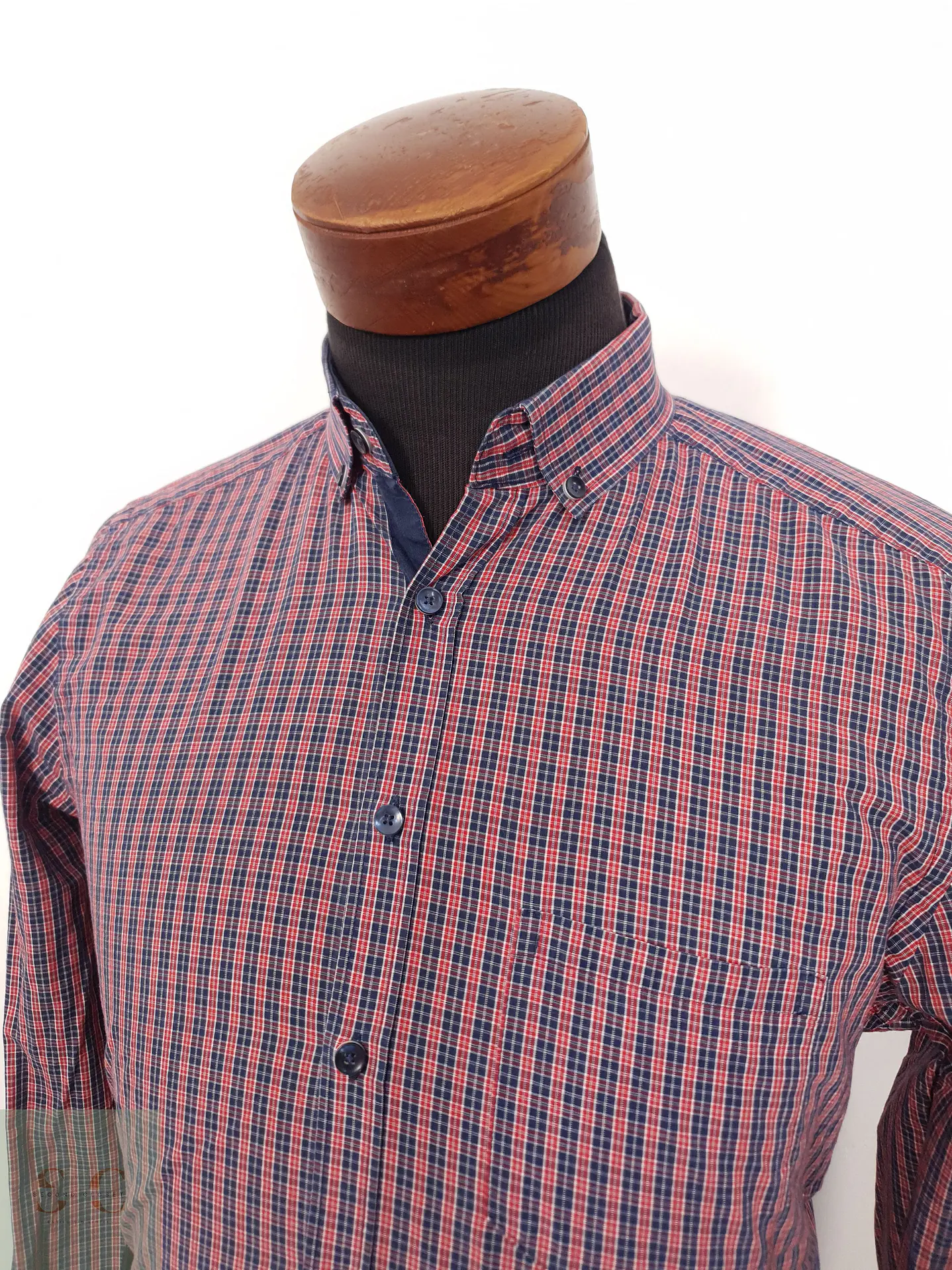 Camisa Hombre Angelo Litrico Rojo Azul Rombos Talla S 2