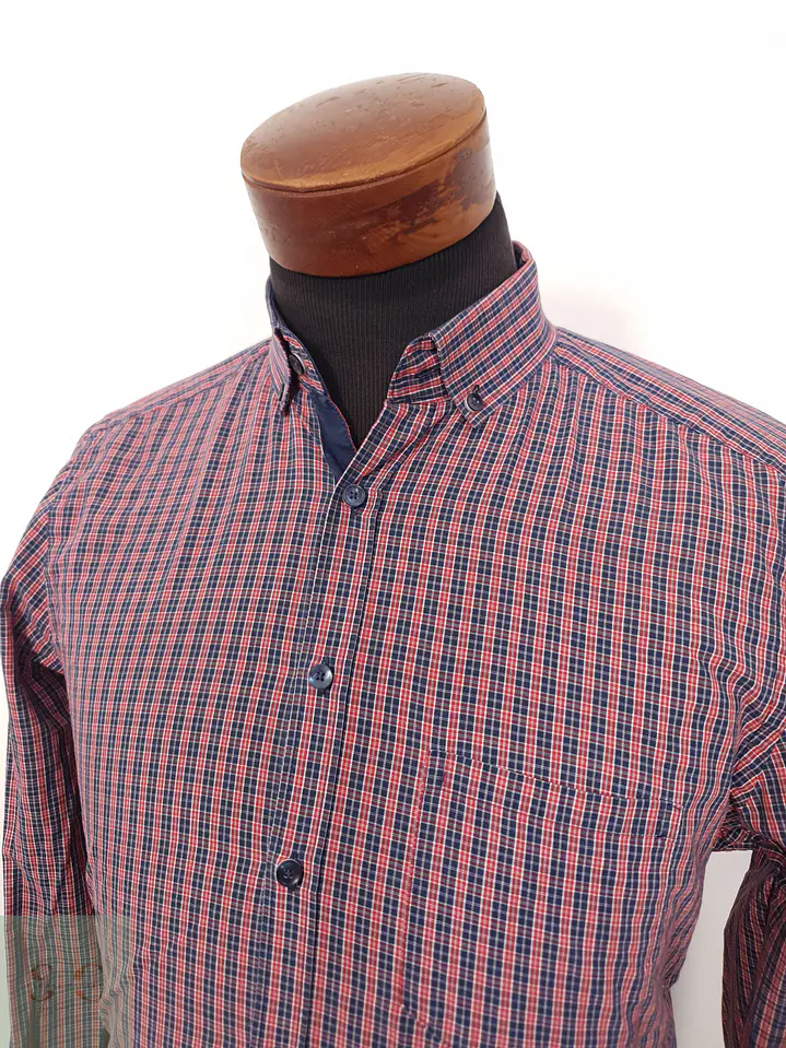 Camisa Hombre Angelo Litrico Rojo Azul Rombos Talla S 2