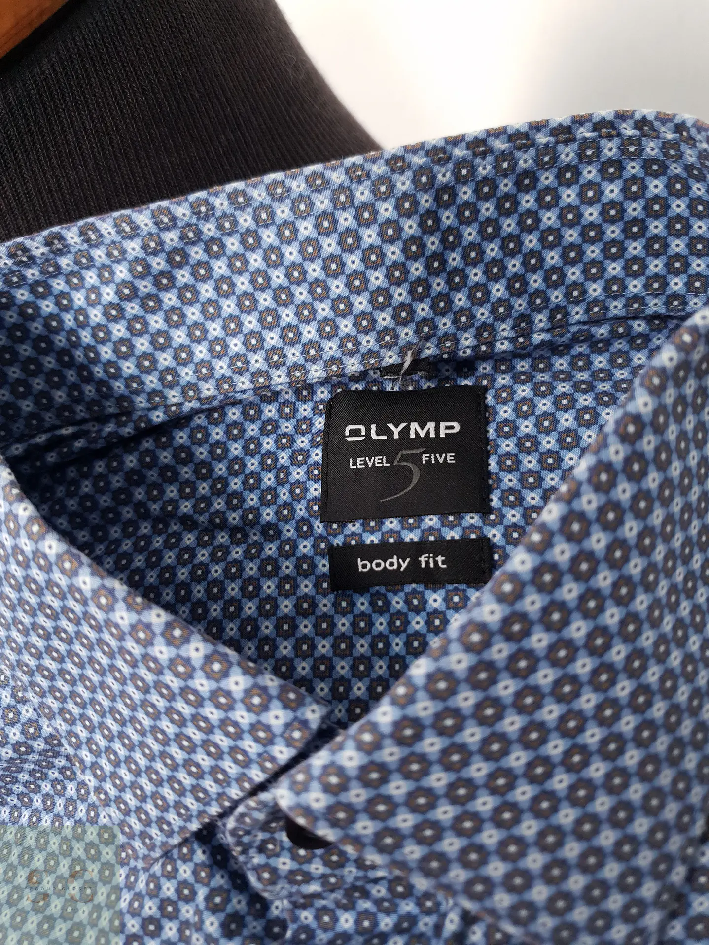 Camisa Hombre Olymp Azul Microcuadros Talla M 3