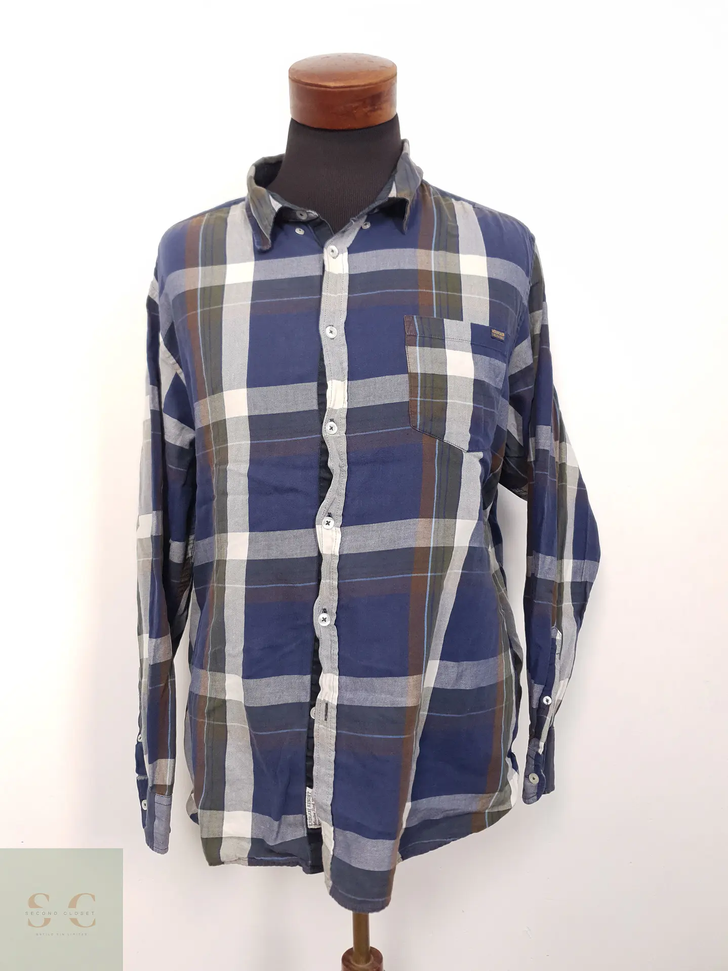 Camisa Hombre Silver Lake Azul Cuadros Talla XXXL 1