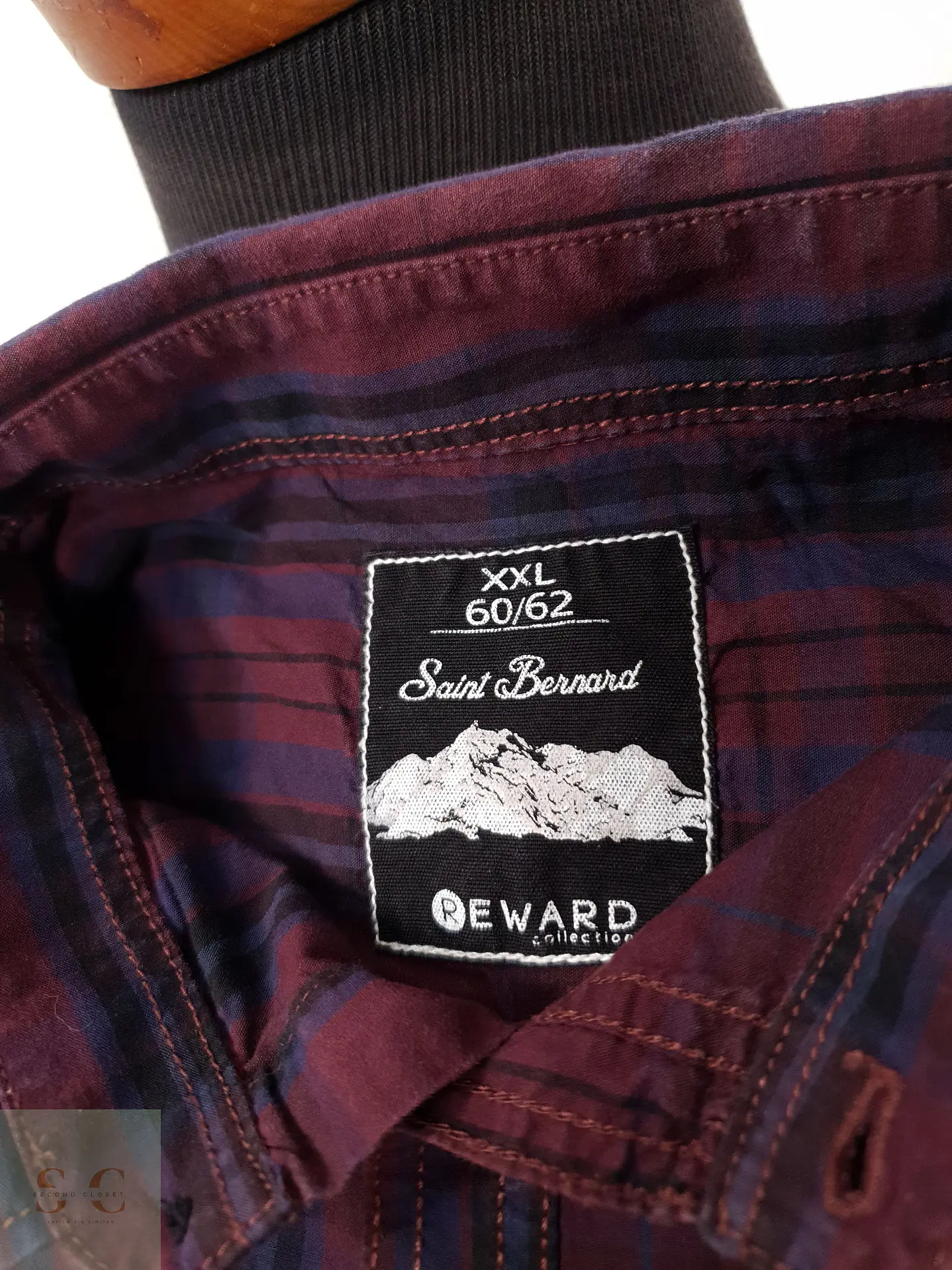 Camisa Hombre Reward Burdeos Cuadros Talla XXL 2