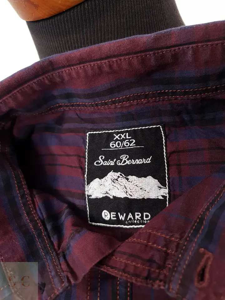 Camisa Hombre Reward Burdeos Cuadros Talla XXL 2