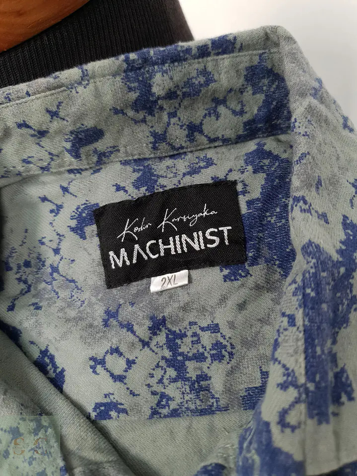 Camisa Hombre Machinist Verde Azul Talla XXL 3