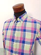 Camisa Hombre Gant Azul Amarillo Mezcla Lino Cuadros Talla L - Miniatura 2