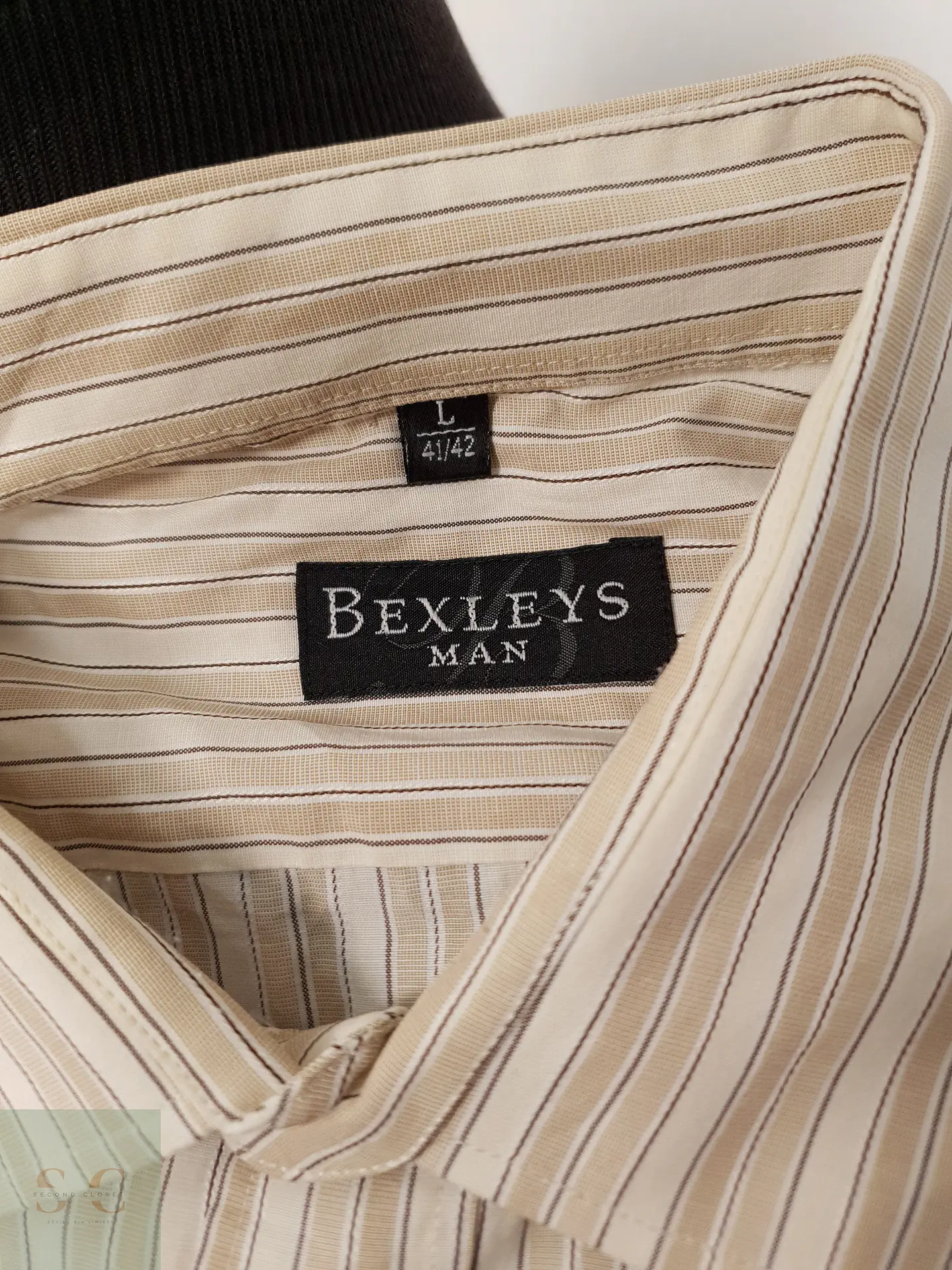 Camisa Hombre Bexley Beige Rayas Talla L 3